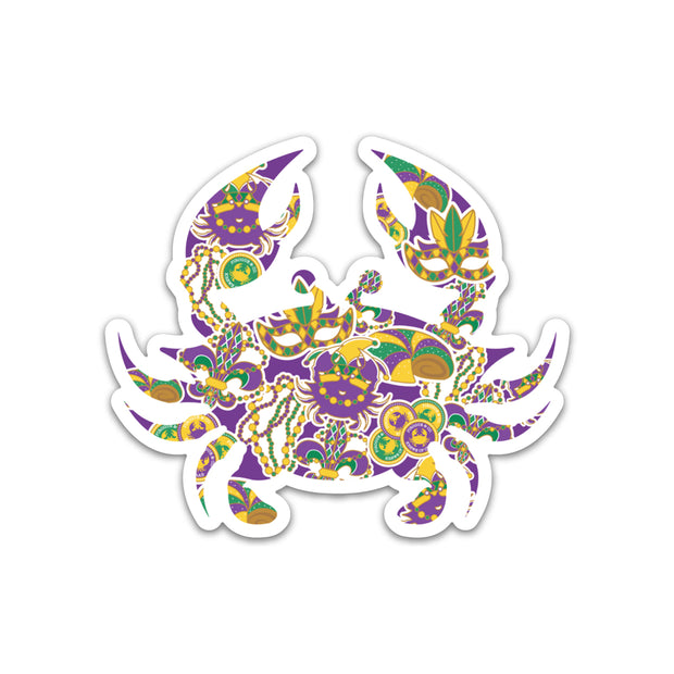 Mardi Gras Carnival Crab Sticker