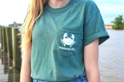 Isle Waters Crab Tee | Cypress Green
